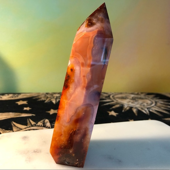 Carnelian Tower with Druzy - Picture 7 of 7